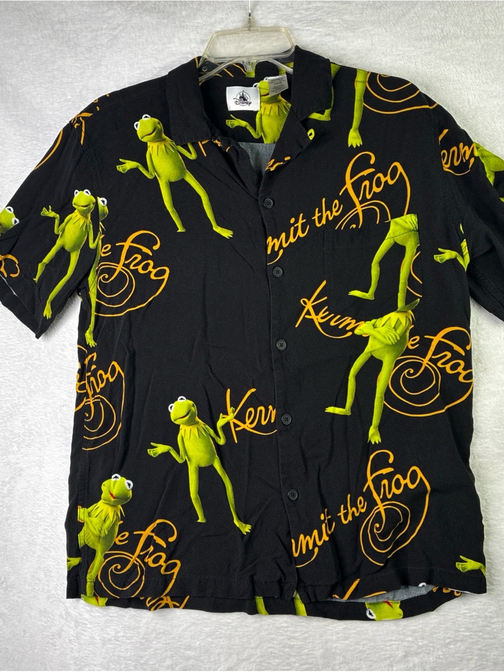 Disney Kermit the Frog Men's L Button Up Camp Shirt